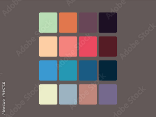 Fashion Trend Color guide palette 2022-23. An example of a color palette vector. Forecast of the future color. Color palette for fashion designers, fashion business, garments, and paints companies
