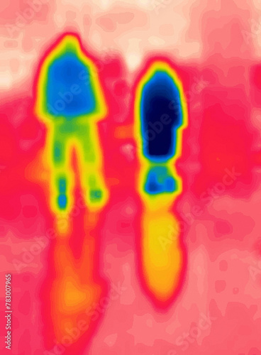 Norlanders, hyperborean (cold, breath misting). Image from thermal imager device.
