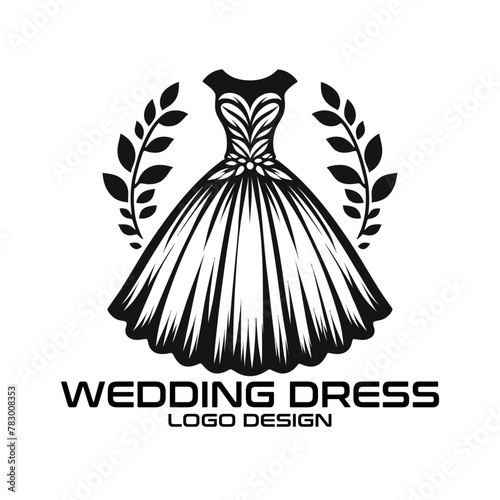 Wedding Dress Vector Logo Design