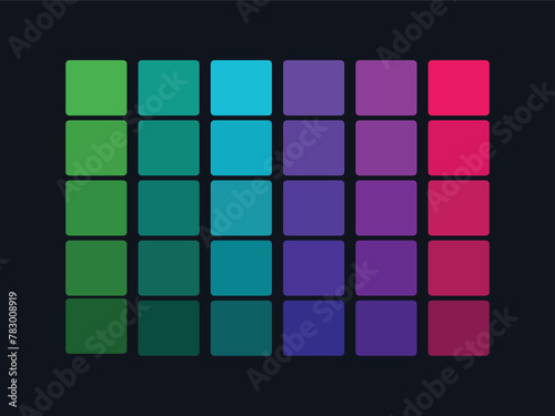Fashion Trend Color guide palette 2022-23. An example of a color palette vector. Forecast of the future color. Color palette for fashion designers, fashion business, garments, and paints companies