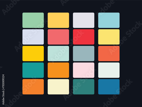 Fashion Trend Color guide palette 2022-23. An example of a color palette vector. Forecast of the future color. Color palette for fashion designers, fashion business, garments, and paints companies