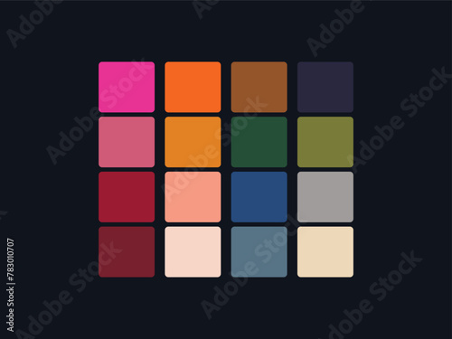 Fashion Trend Color guide palette 2022-23. An example of a color palette vector. Forecast of the future color. Color palette for fashion designers, fashion business, garments, and paints companies