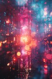 A photorealistic glitch artwork showcasing an anamorphic lens distortion and a surreal blend of digital and real elements, complete with lens flare