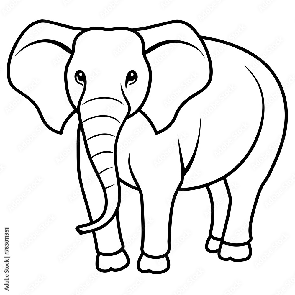 Fototapeta premium elephant cartoon isolated on white