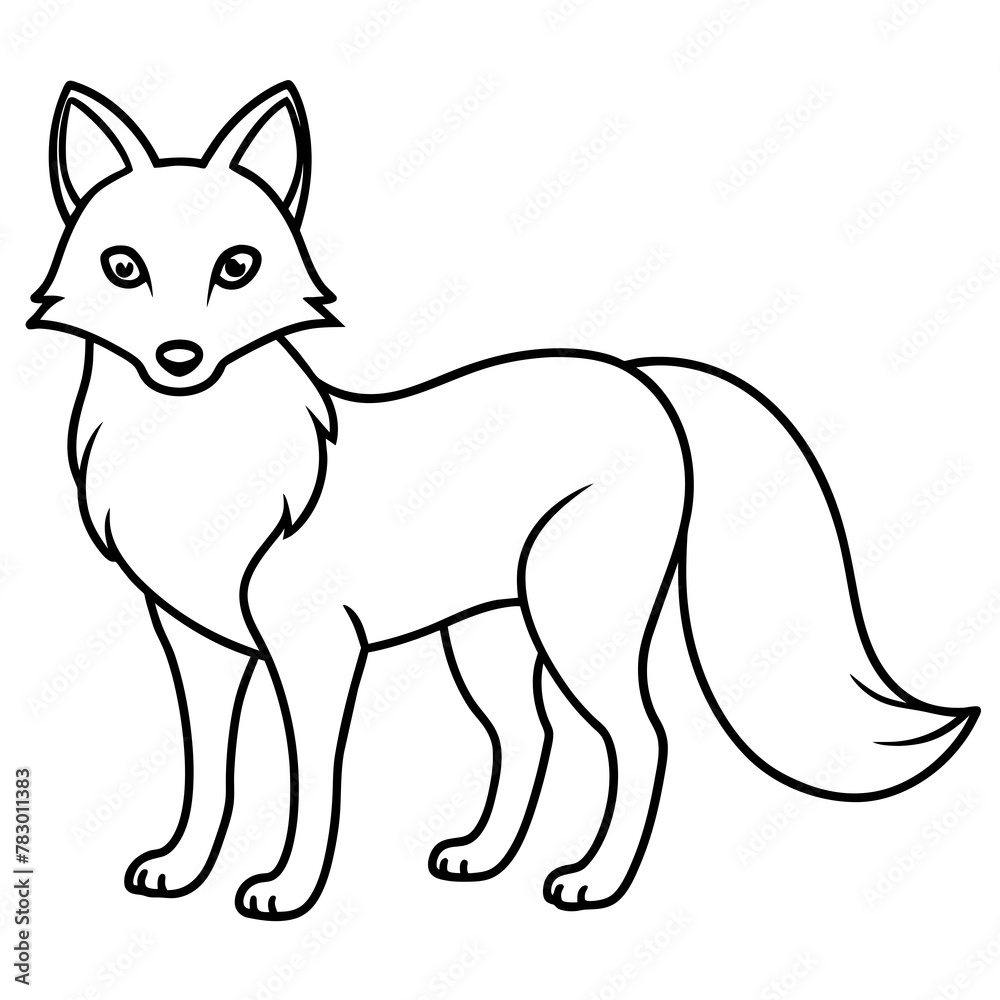 Fototapeta premium fox cartoon isolated on white