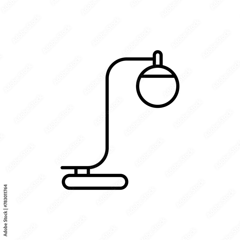 Lamp vector linear icon. Vector lamp. Light bulb logo vector. A simple outline of a table lamp. Electric lamp. Home lighting vector. Cozy lamp.