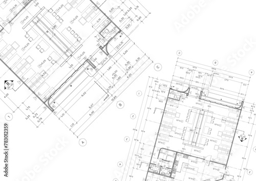 Floor plan designed building on the drawing.