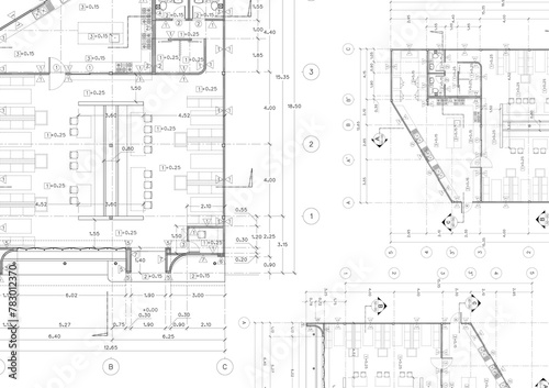 Floor plan designed building on the drawing.