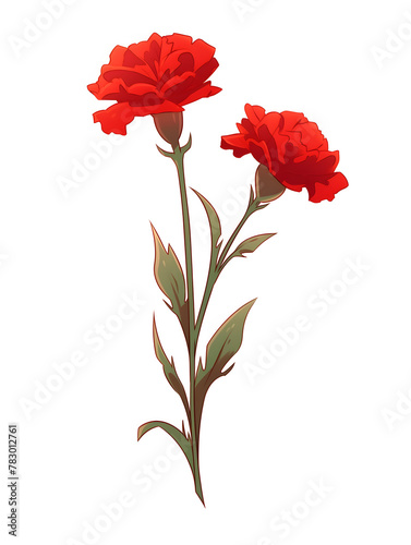 Simple carnation illustration  Generative AI 