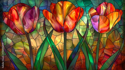 stained glass window flower