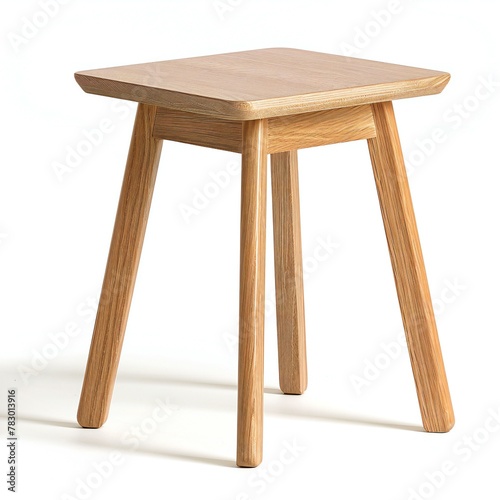 Wooden stool isolated on white background    render image