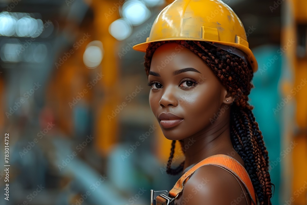 Skilled Female Engineer Radiates Confidence on Site. Concept Women in STEM, Female Engineers, Confidence Building, Skilled Professional, On-Site Work Skilled Female Engineer Radiates Confidence on Site. Concept Women in STEM, Female Engineers, Confidence Building, Skilled Professional, On-Site Work