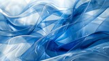 Fluid Blue Glass Waves Abstract Design