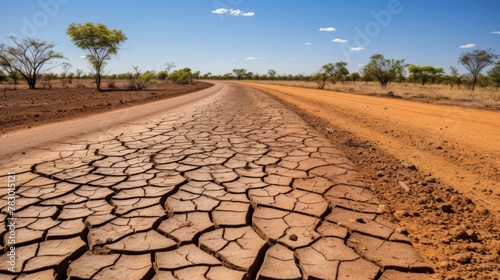 Arid highway stretching to nowhere