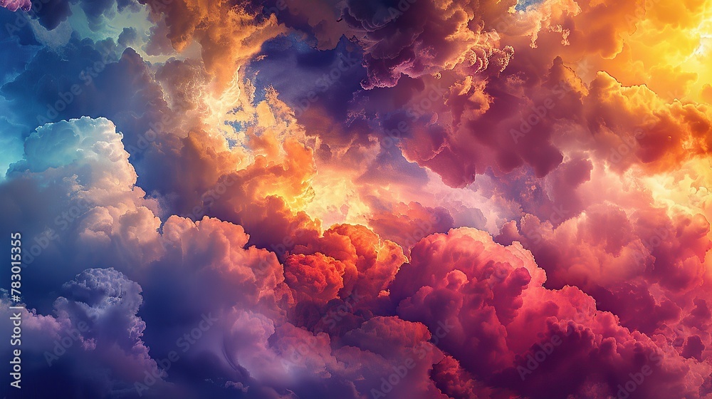 Bright color clouds. Image for background or wall paper. copy space for text.