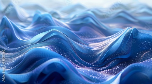 Tranquil Blue Waves with Sparkling Digital Details © Tackey