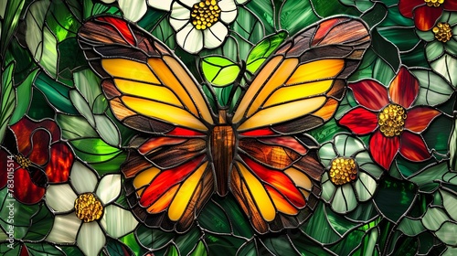 stained glass window butterfly
