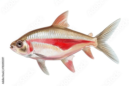  rendering of a red fish isolated on a white background