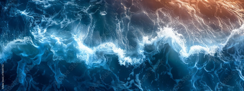 Fototapeta premium A background depicting the abstract flow of seawater under the gentle touch of light.