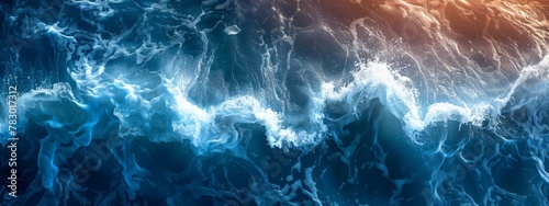 A background depicting the abstract flow of seawater under the gentle touch of light. photo
