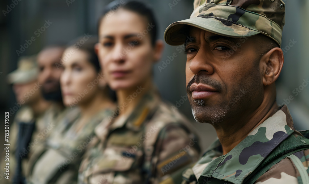 diverse middle aged military men and women, Generative AI diverse middle aged military men and women, Generative AI