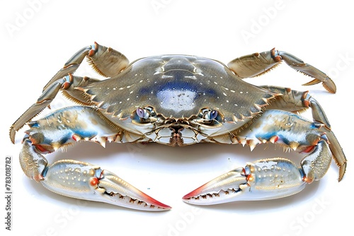 Blue crab isolated on white background,  Clipping Paths included