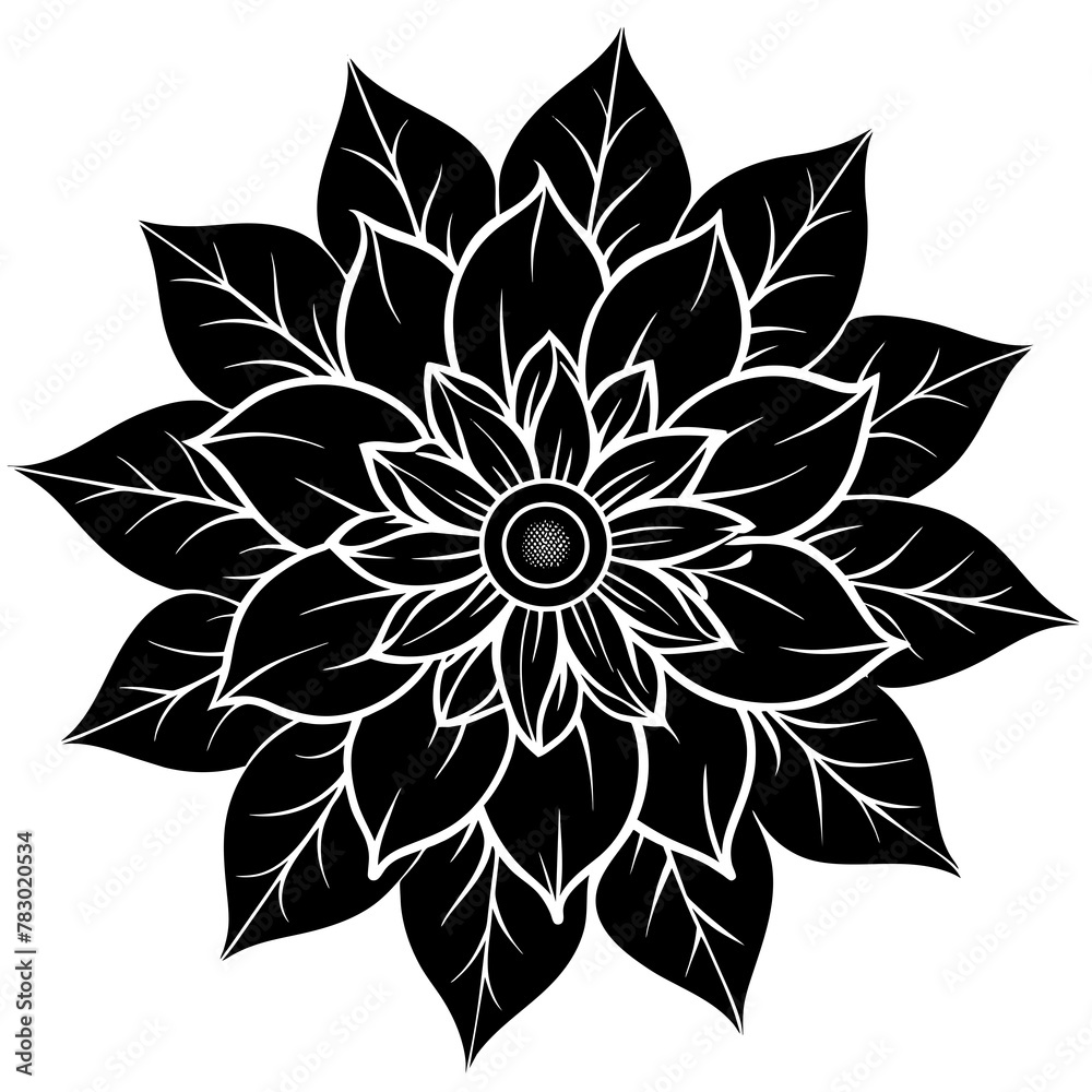Flower silhouette vector illustration.
Flower silhouette vector illustration.