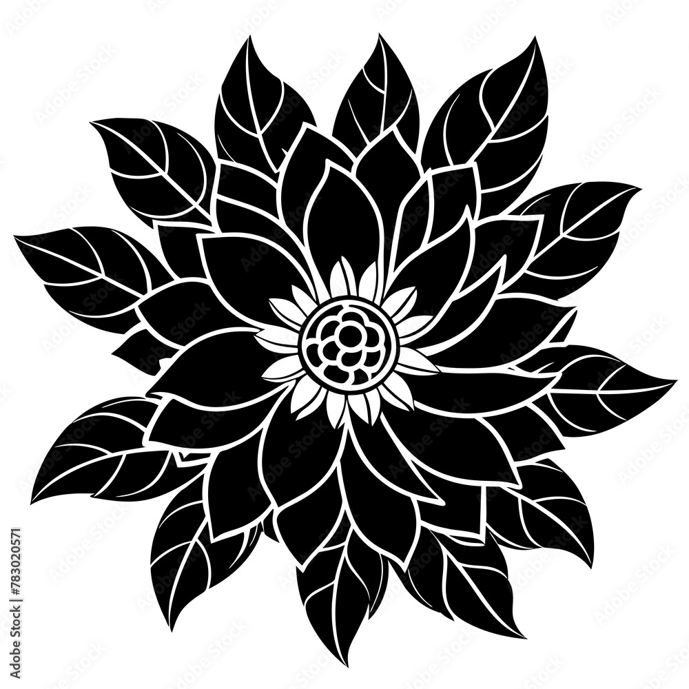 Flower silhouette vector illustration.
Flower silhouette vector illustration.