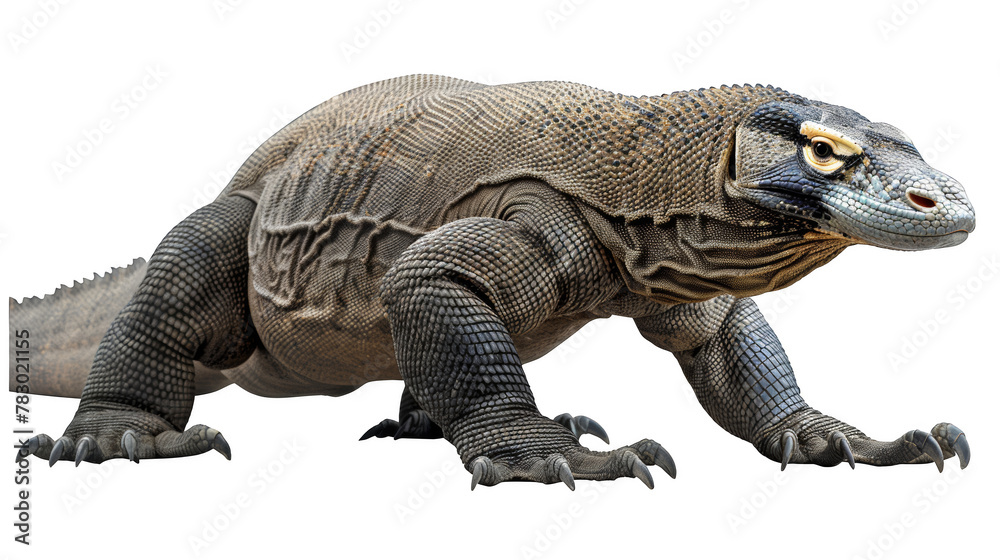 A Komodo dragon being on guard with its head up (transparent) A Komodo dragon being on guard with its head up (transparent)