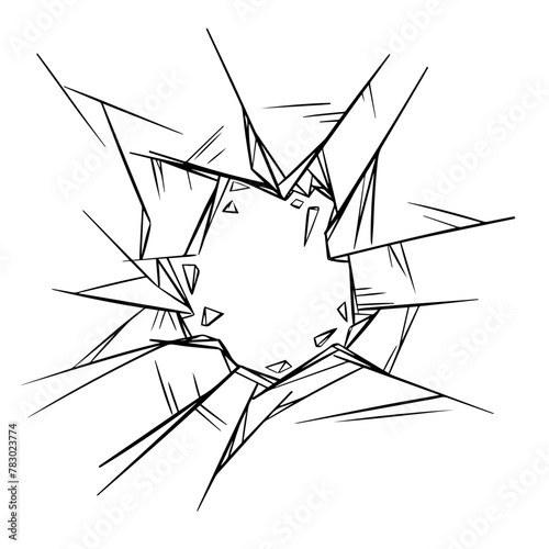 Broken glass picture is suitable as a background image. It's a vector image.