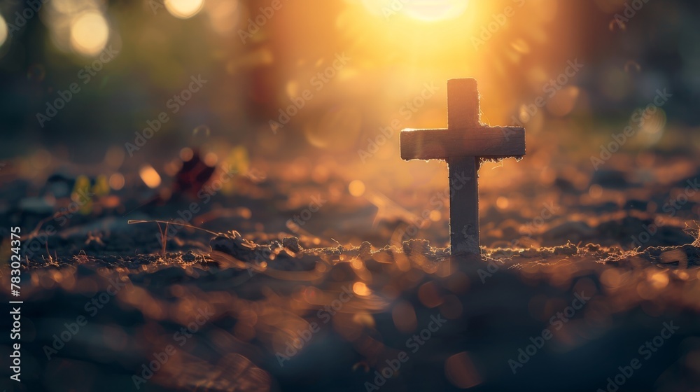 A Rustic Cross at Sunset A Rustic Cross at Sunset
