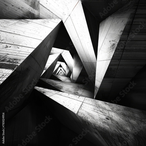 Triangular geometry in a minimalist black and white style