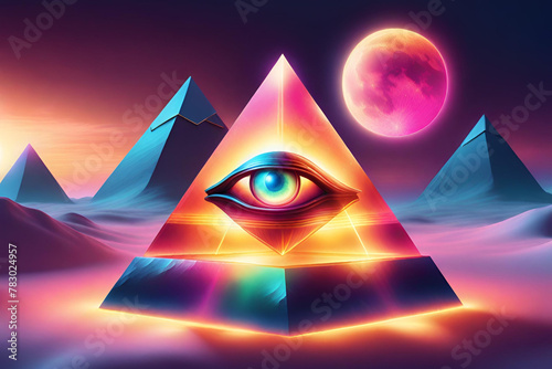 moon eye mystic crystal pyramid golden hour cross matte snow