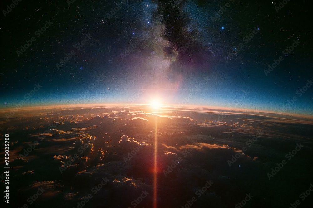 Sunrise over the planet Earth,  Elements of this image furnished by NASA