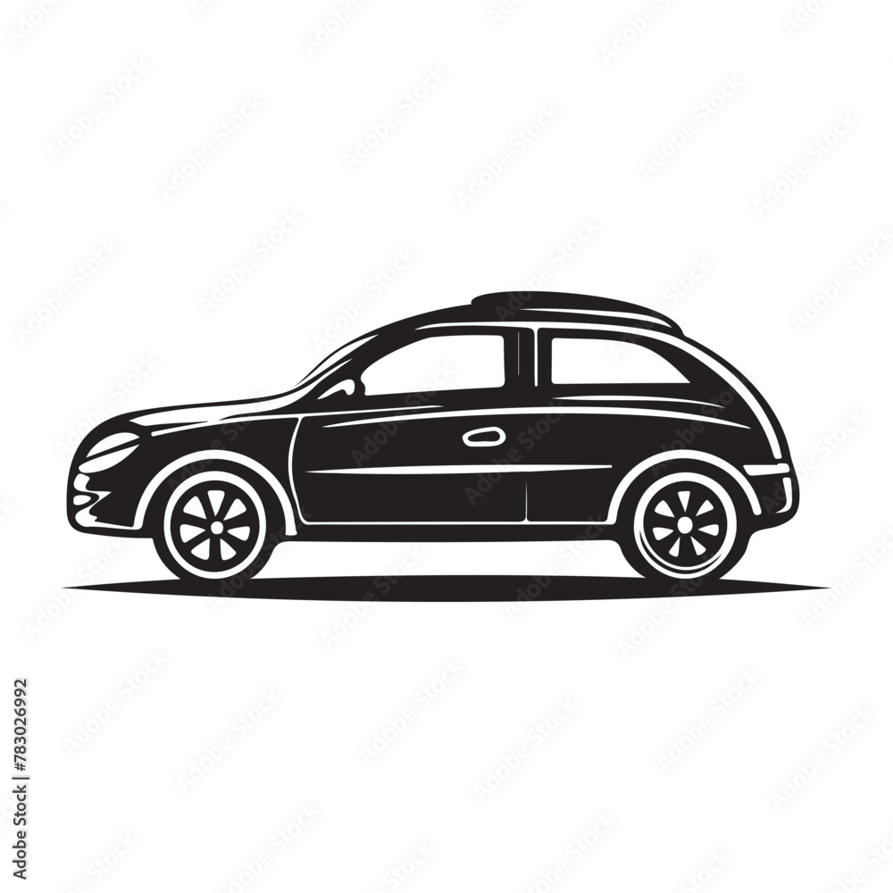 Simple Car Silhouette  And Vector Images, art, design
