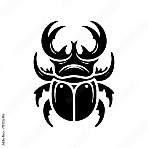 Horn beetle logo design. horn beetle logo vector illustration.