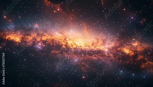 Milky way galaxy with star and space dust in the universe and deep planet night sky background