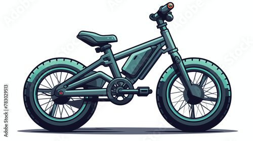 Electric bike symbol 2d flat cartoon vactor illustr