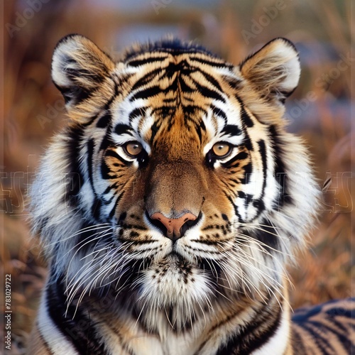 Portrait of a Siberian tiger  Panthera tigris altaica