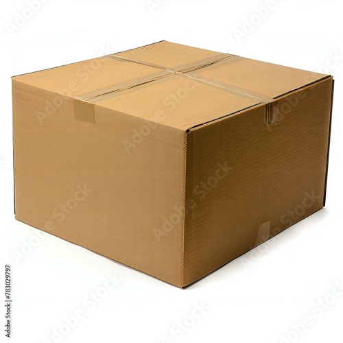 Cardboard box on a white background,   rendering,  Isolated © Nam