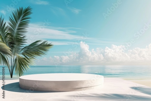 Tropical Sand Display  Oceanic Podium for Summer Products