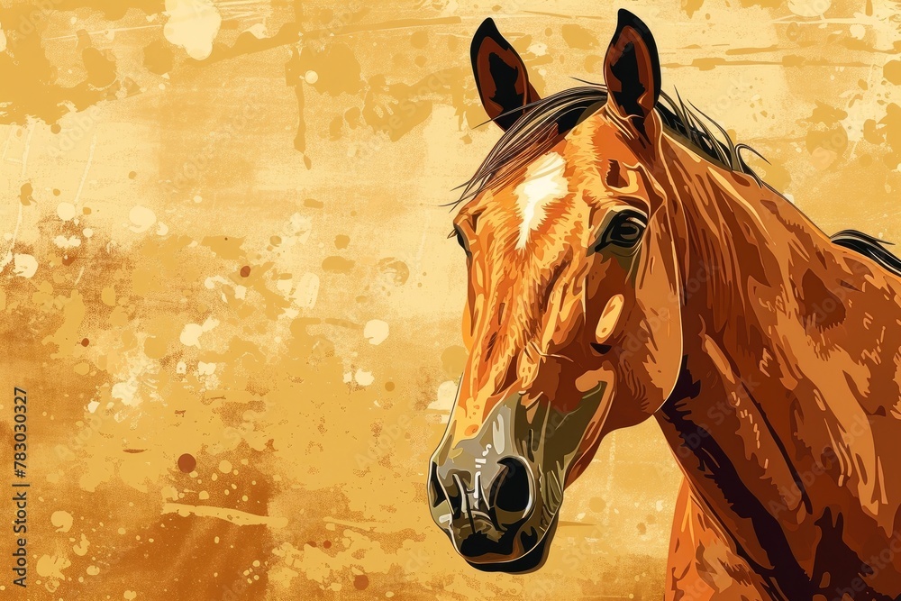 Graceful Horse Design on Rich Brown Backdrop