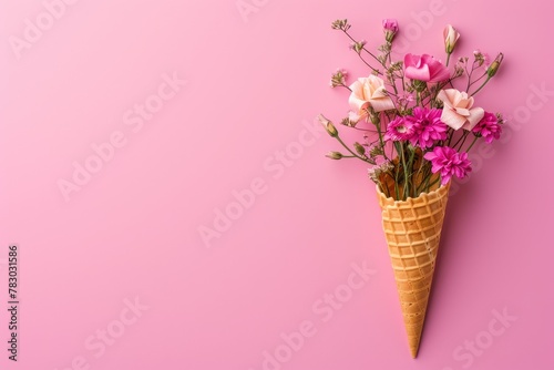 Sweet Treats and Floral Delights: Waffle Cone Bouquet