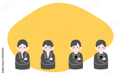 暖かい部屋にいる若手社員たち