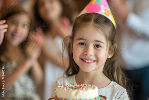 Celebrating Happiness: Child with Birthday Cake