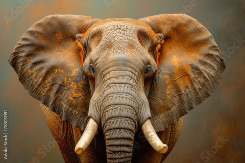 Studio Shot: Grand Elephant Against Bright Background