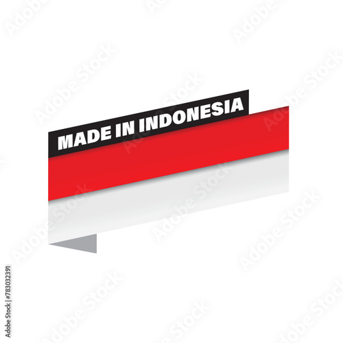 Made in Indonesia flag ribbon tag