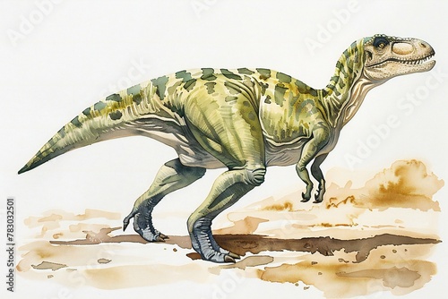 Dinosaur Triceratops, Illustration on white background