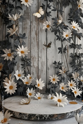 White Table With Abundant White Flowers