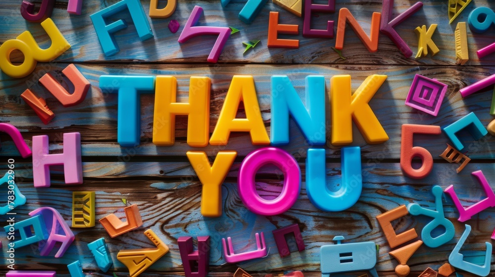 Colorful "Thank You" Letters - obrazy, fototapety, plakaty 
